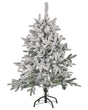 Artificial Christmas Tree White Synthetic 120 cm Snow Frosted Flocked Hinged Branches Holiday Beliani