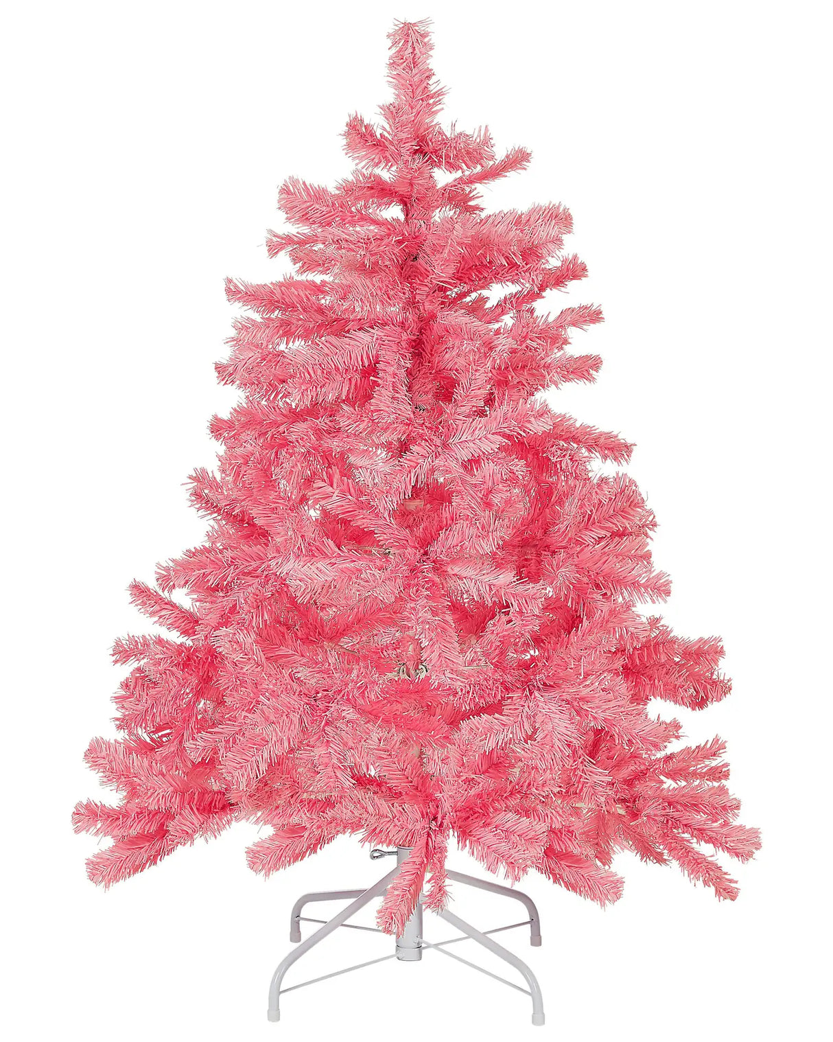 Artificial Christmas Tree Pink Synthetic 120 cm Metal Base Traditional Winter Holiday Decoration Beliani