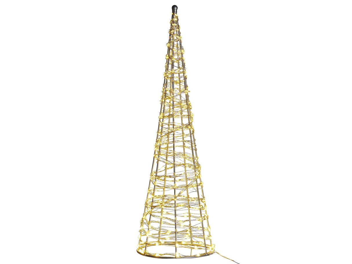 Outdoor LED Hanging Decoration Silver Metal Christmas Tree Seasonal Home Wall Dcor with Lights Beliani