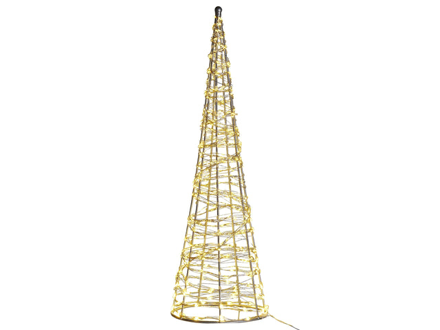 Outdoor LED Hanging Decoration Silver Metal Christmas Tree Seasonal Home Wall Dcor with Lights Beliani