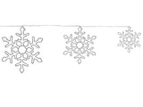 Outdoor LED Hanging Decoration Silver Metal Set of 3 Snowflakes Seasonal Home Wall Dcor with Lights Beliani