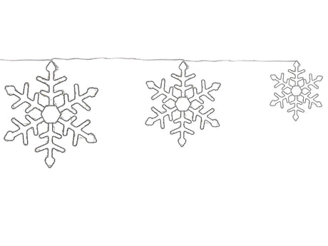 Outdoor LED Hanging Decoration Silver Metal Set of 3 Snowflakes Seasonal Home Wall Dcor with Lights Beliani