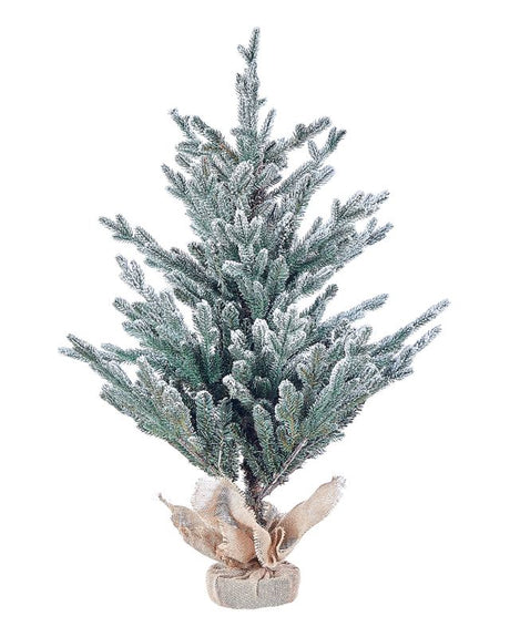 Artificial Christmas Tree White Synthetic 90 cm  Wired Branches Winter Holiday Decor Beliani