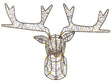 Outdoor LED Hanging Decoration Black Metal Reindeer Head Seasonal Home Wall Dcor with Lights Beliani