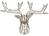 Outdoor LED Hanging Decoration Black Metal Reindeer Head Seasonal Home Wall Dcor with Lights Beliani