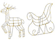 Outdoor LED Decoration Silver Metal Sleigh Reindeer Seasonal Home Dcor with Lights Beliani