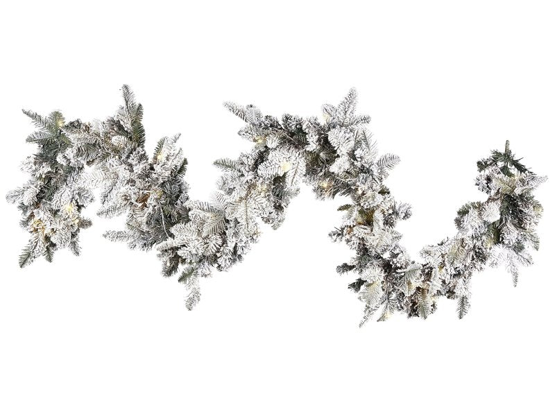 Christmas Garland White Synthetic Material 270 cm LED Lights Plastic Artificial Decoration Beliani