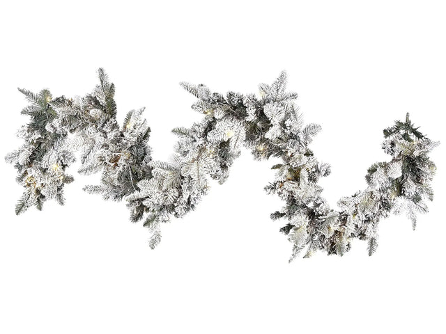 Christmas Garland White Synthetic Material 270 cm LED Lights Plastic Artificial Decoration Beliani