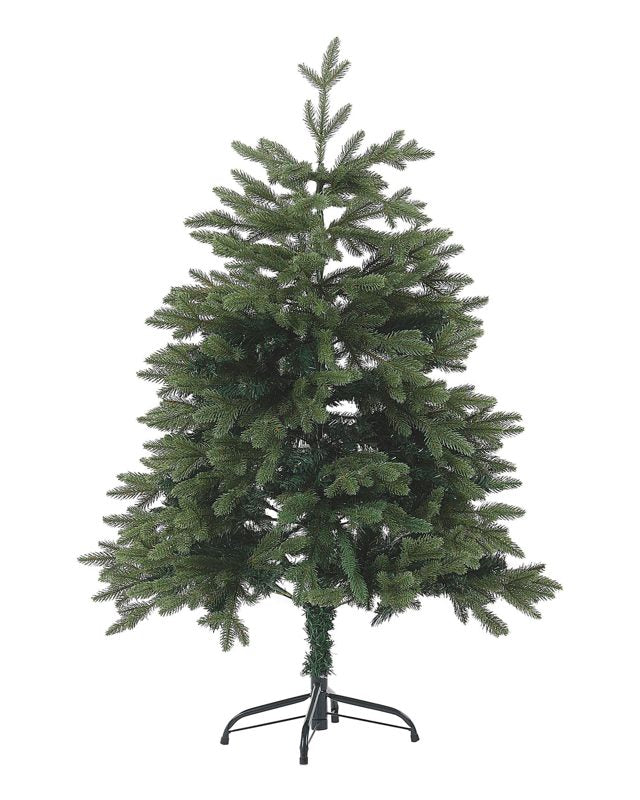 Artificial Christmas Tree Green PVC Metal Base 120 cm Traditional Style Beliani