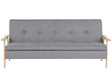 Sofa Bed Light Grey Fabric Upholstered 3 Seater Click Clack Bed Wooden Frame and Armrests Beliani