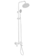Mixer Shower Set White Brass with Rain Function Matt Finish Glamour Modern Beliani