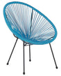 Garden Chair Blue PE Rattan Papasan Outdoor Indoor Furniture Deep Seat Modern Design Beliani