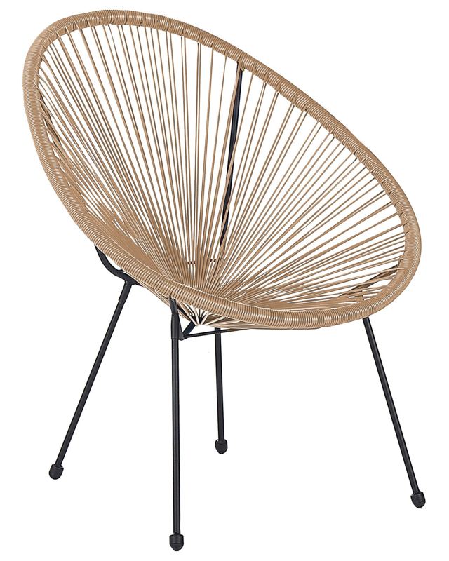 Garden Chair Natural PE Rattan Papasan Outdoor Indoor Furniture Deep Seat Modern Design Beliani