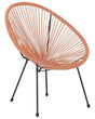 Garden Chair Orange PE Rattan Papasan Outdoor Indoor Furniture Deep Seat Modern Design Beliani