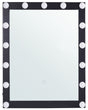 Wall Vanity Mirror with LED Black 50 x 60 cm Rectangular Hollywood Illuminated Bulbs Dressing Table Beliani
