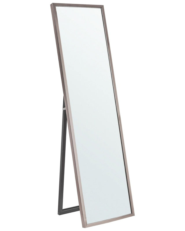 Standing Mirror Silver Glass Synthetic Material 40 x 140 cm with Stand Modern Design with Frame Beliani