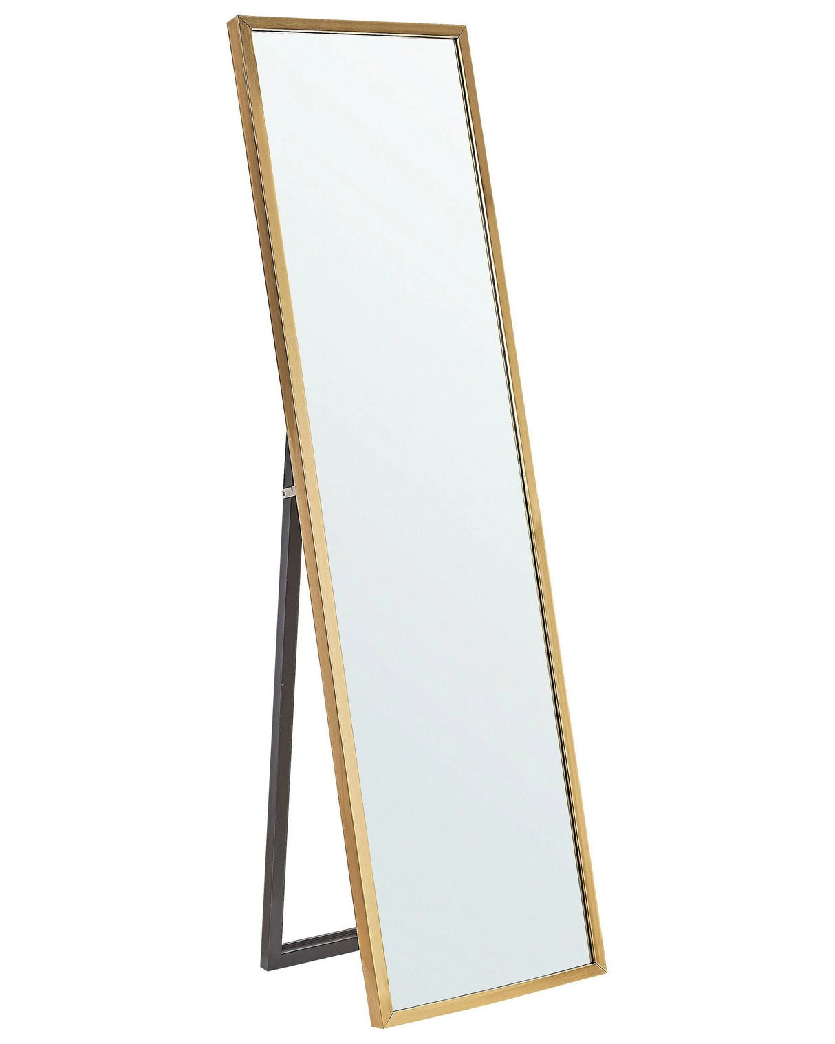 Standing Mirror Gold Glass Synthetic Material 40 x 140 cm with Stand Modern Design with Frame Beliani