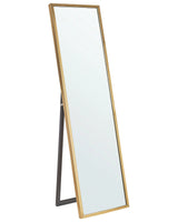 Standing Mirror Gold Glass Synthetic Material 40 x 140 cm with Stand Modern Design with Frame Beliani