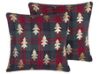 Set of 2 Scatter Cushions Green and Red Polyester Fabric 45 x 45 cm Christmas Tree Pattern Zippered Cases  Beliani