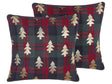 Set of 2 Scatter Cushions Green and Red Polyester Fabric 45 x 45 cm Christmas Tree Pattern Zippered Cases  Beliani
