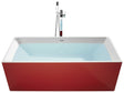 Bathtub Red Acrylic Rectangular 1700 x 800 mm Overflow System Freestanding Modern Beliani