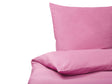 Bedding Set Pink Cotton 155 x 220 cm Solid Pattern Duvet Cover and Pillowcase Modern Elegant Bedroom Beliani