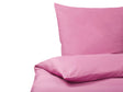 Bedding Set Pink Cotton 200 x 220 cm Solid Pattern Duvet Cover and Pillowcase Modern Elegant Bedroom Beliani