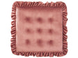 Seat Pad Pink Velvet Square 40 x 40 cm with Ruffles Tufted Chair Cushion Glam Retro Beliani