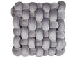 Knot Cushion Grey Velvet 30 x 30 cm with Glitter Tied-Up Plushy Square Decorative Modern Beliani