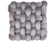 Knot Cushion Grey Velvet 30 x 30 cm with Glitter Tied-Up Plushy Square Decorative Modern Beliani
