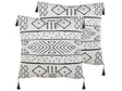 Set of 2 Cushions White and Black Polyester Cover 45 x 45 cm Decorative Pillows Geometric Pattern Beliani