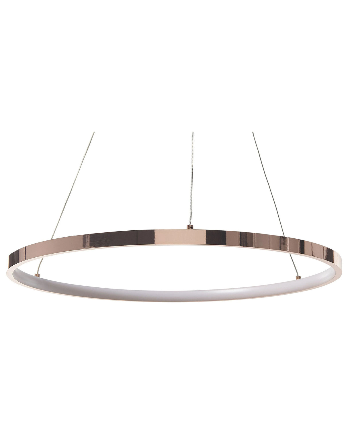 Pendant Lamp Rose Gold Aluminium  50 cm Integrated LED Lights Round Ring Hanging Modern Glamour Lighting Beliani