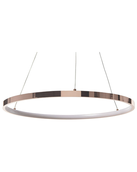 Pendant Lamp Rose Gold Aluminium  50 cm Integrated LED Lights Round Ring Hanging Modern Glamour Lighting Beliani