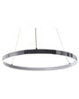 Pendant Lamp Silver Aluminium ø 40 cm Integrated LED Lights Round Ring Hanging Modern Glamour Lighting Beliani