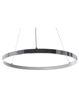 Pendant Lamp Silver Aluminium  40 cm Integrated LED Lights Round Ring Hanging Modern Glamour Lighting Beliani