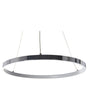 Pendant Lamp Silver Aluminium  40 cm Integrated LED Lights Round Ring Hanging Modern Glamour Lighting Beliani