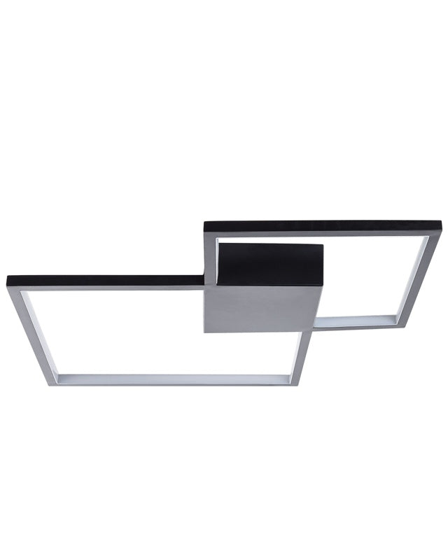 Ceiling Lamp Black Aluminium Iron Integrated LED Lights Square Shape Decorative Modern Glamour Lighting Beliani