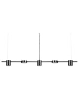 Pendant Lamp Black Aluminium Iron Integrated LED Lights 5 Lights Round Shape Hanging Track Lighting Modern Industrial Kitchen Living Room  Beliani