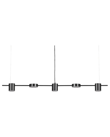 Pendant Lamp Black Aluminium Iron Integrated LED Lights 5 Lights Round Shape Hanging Track Lighting Modern Industrial Kitchen Living Room  Beliani