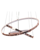 Pendant Lamp Rose Gold Aluminium Integrated LED Lights 3 Round Rings Hanging Modern Glamour Lighting Beliani