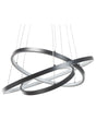 Pendant Lamp Black Aluminium Integrated LED Lights 3 Round Rings Hanging Modern Glamour Lighting Beliani