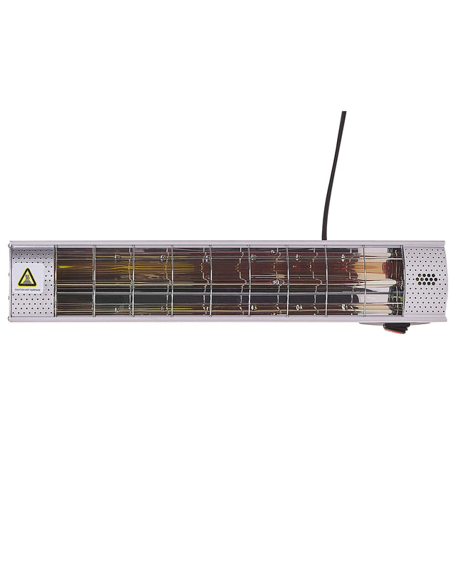 Electrical Mounted Patio Heater Silver 2000 W Metal Emission-free Ecological Outside Outdoor Garden Beliani