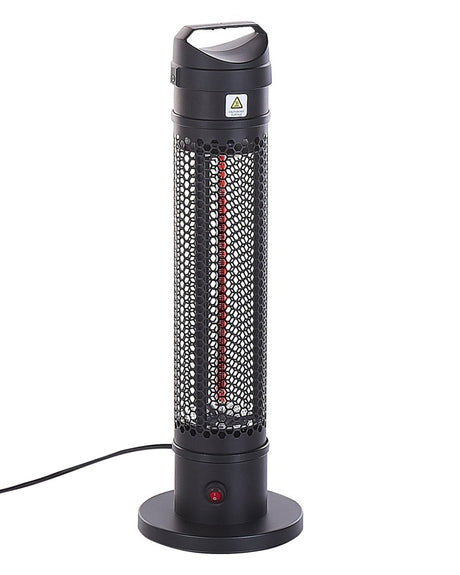 Tower Electric Patio Heater Black 1000 W Infrared Heating Lamp Freestanding Infrared Garden Outdoor Beliani