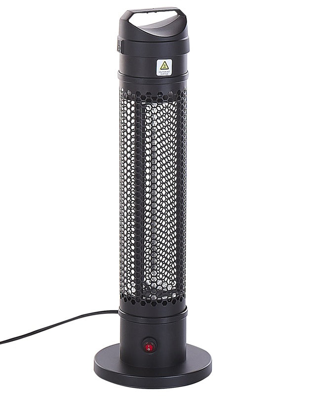 Tower Electric Patio Heater Black 1000 W Infrared Heating Lamp Freestanding Infrared Garden Outdoor Beliani