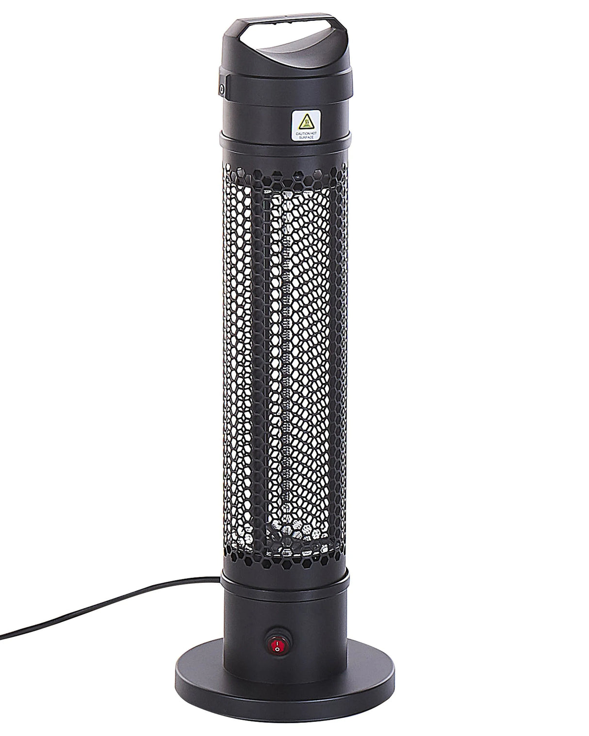 Tower Electric Patio Heater Black 1000 W Infrared Heating Lamp Freestanding Infrared Garden Outdoor Beliani
