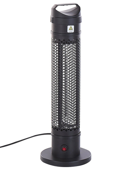 Tower Electric Patio Heater Black 1000 W Infrared Heating Lamp Freestanding Infrared Garden Outdoor Beliani