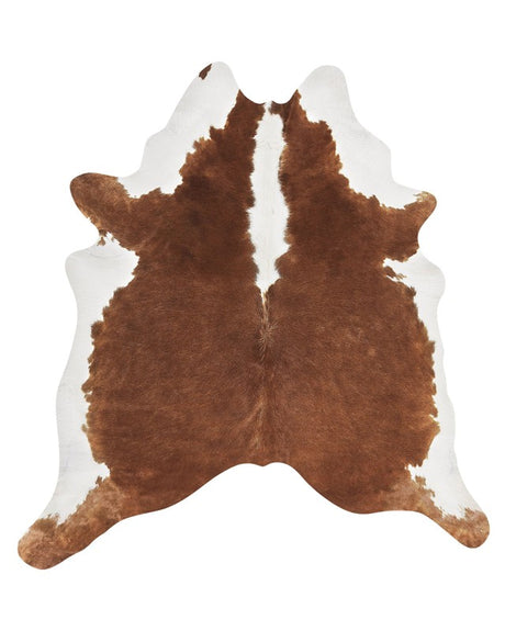 Cowhide Rug Brown and White Cow Hide Skin 2-3 m² Country Rustic Style Throw Brazilian Cow Hide Beliani