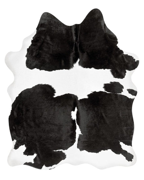 Cowhide Rug Black and White Cow Hide Skin 3-4 m² Country Rustic Style Throw Brazilian Cow Hide Beliani