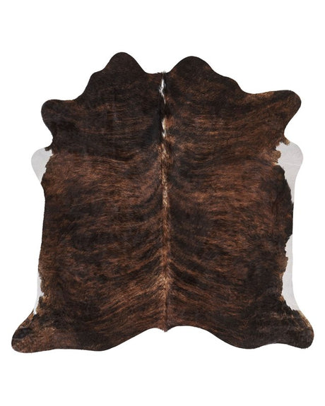 Cowhide Rug Dark Brown Cow Hide Skin 3-4 m² Country Rustic Style Throw Brazilian Cow Hide Beliani