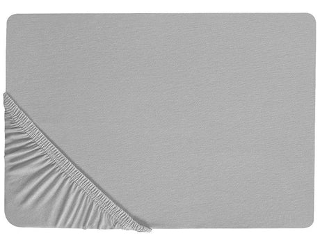 Fitted Sheet Grey Cotton 90 x 200 cm Solid Pattern Classic Elastic Edging Bedroom Beliani